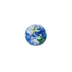 Obraz premium A vibrant image of the Earth showcasing its blue oceans and green landscapes., isolated on a transparent background.