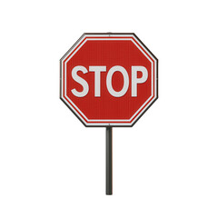 A vibrant stop sign indicating a full stop for vehicles and pedestrians.