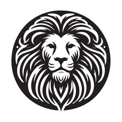 Obraz premium black and white Vector illustration of a lion head icon