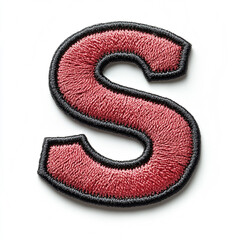 A logo text S embrodiery patch on white background.