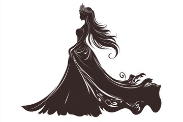 Regal Princess Silhouette Illustration