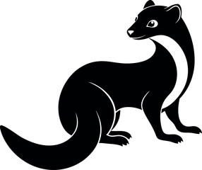 weasel silhouette vector animal silhouette weasel