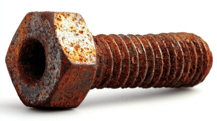 Rusty bolt close-up workshop object photography industrial environment macro view mechanical concept