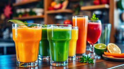 Delicious and Nutritious Juices with Fresh Fruits and Vegetables