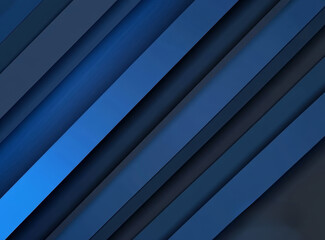 Fototapeta premium Diagonal blue stripes, varying shades, abstract background.