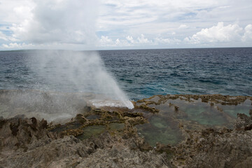 Saipan Island Siphon on a Cloudy Summer Day