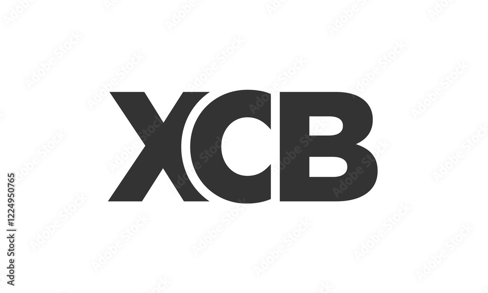 Fototapete XCB logo design template with strong and modern bold text. Initial based vector logotype featuring simple and minimal typography. Trendy company identity.