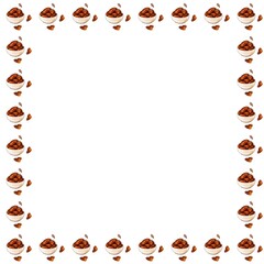 realistic watercolor illustration of dates fruit pattern on white background