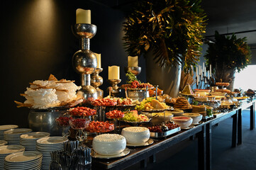 christmas ,table setting with decorations,christmas cookies and candle, table setting for a dinner, table with food, haute cuisine, table with food, christmas decorations
