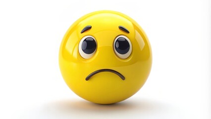 Sad emoticon, 3D rendering