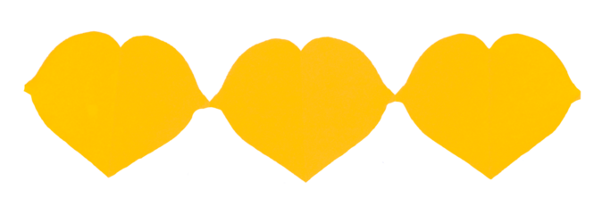 Yellow heart on transparent background