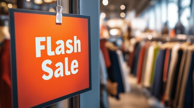 Eye-Catching Flash Sale Sign in Store