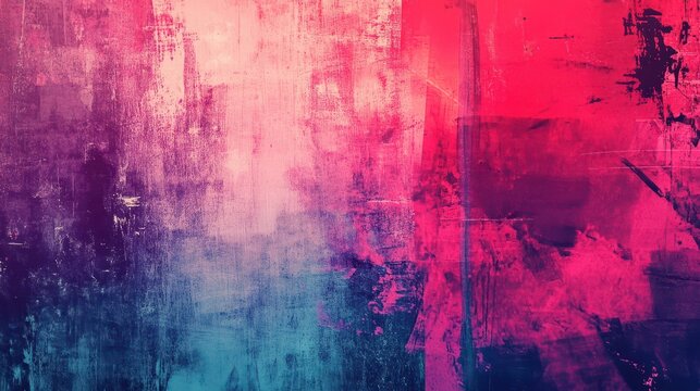Vibrant Graffiti Background with Stencil Art and Layered Textures in Bold Pink and Blue Hues for Urban Aesthetic Design Projects