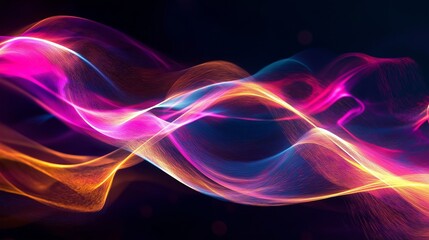 Fototapeta premium Flowing Abstract Waves of Vibrant Light and Color