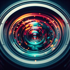 Obraz premium Close-up view of a camera lens 