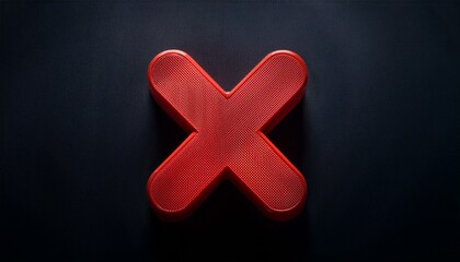 Obraz premium Um X vermelho indicando reprovação, insegurança, falha