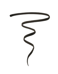 Black liquid eyeliner strokes stroke isolated on white background. Cosmetic eye pencil product...