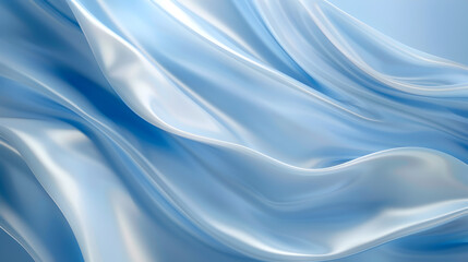 A smooth, flowing blue fabric creates an elegant and serene visual effect.