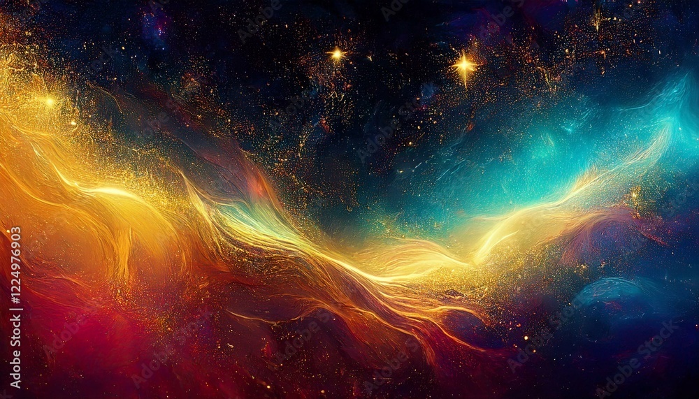 Wall mural colourful grunge grainy outer space nebula background gradient texture backdrop design