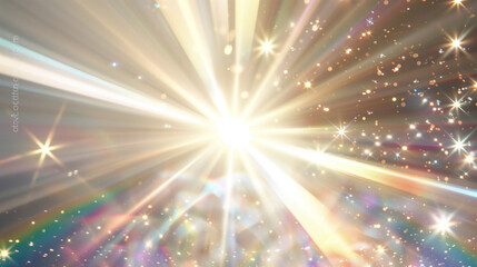 Naklejka premium Prism Light Overlay with Sunlight Glitter and Radiant Glow on Abstract Background