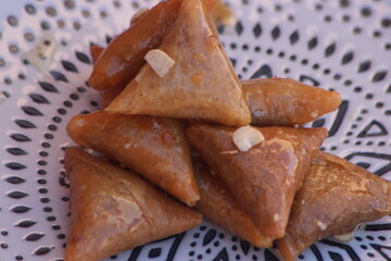 Briwat Close Up, Traditional Moroccan Pastry