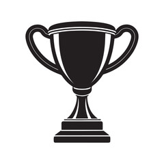 Winner cup silhouette, black and white silhouette, vector and illustration