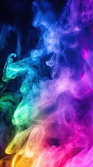 Fototapeta premium Stunning Rainbow Smoke Art: A Colorful Abstract Design