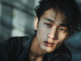 Most Handsome Asian Boy in K-Pop Style Portrait Photography