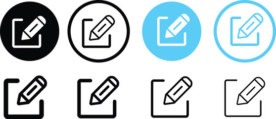 edit pen icon. Notepad edit documents with pencil. create modify pen sign button.  Vector illustration
