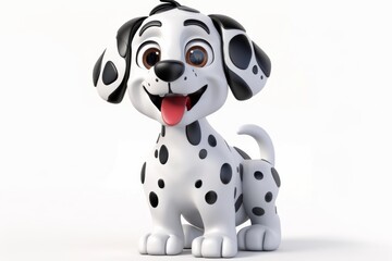 Cute animated dalmatian puppy smiling