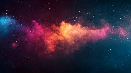 Fototapeta premium A colorful galaxy with a bright orange cloud in the middle