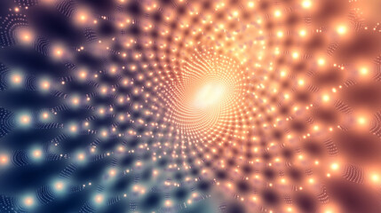 Fototapeta premium A spiral of lights with a bright orange center