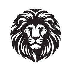 Obraz premium Vector illustration of a lion head mascot with tattoo style, featuring a wild animal face, symbolizing strength and nature