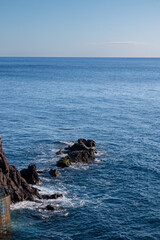 Fototapeta premium Volcanic rocks is Atlantic ocean, Ponta do Sol, Madeira