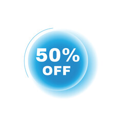 50 percent off, speech bubble modern circle design. Banner or announcement template. vector sign.