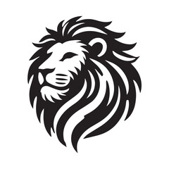 Vector illustration of a lion head mascot with tattoo style, featuring a wild animal face, symbolizing strength and nature