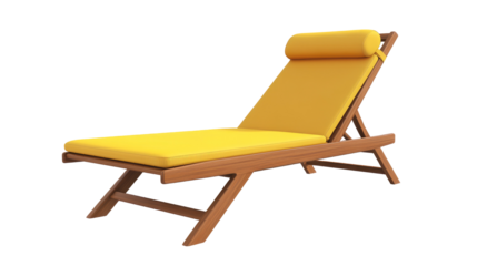 Sun lounger for summer relaxation and vacation with transparent PNG background