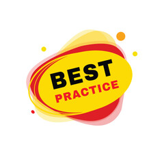 Best practice banner modern round bubble, vector illustration tag design. Announce design element on white background.