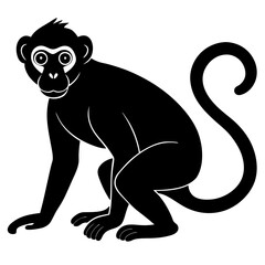 black and cartoon illustration of a monkey
