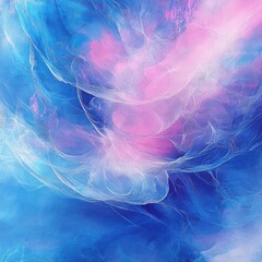 Fototapeta premium Abstract swirling blue pink dye art; design background