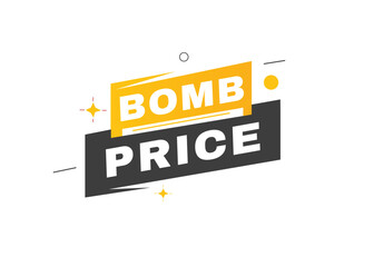 Bomb price banner vector icon label element. Modern template for announcement.