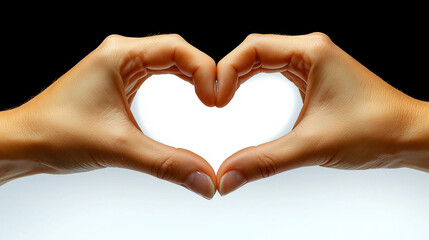 Fototapeta premium Two hands forming a heart shape for love and connection concept