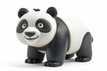 Naklejka premium Cute cartoon style smiling panda model for creative design