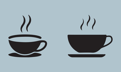 Coffee and tea cup set illustration  illustration, tea cup, coffee - drink, tea - hot drink, icon set, coffee cup, milk, cup, drink, symbol, vector, food, icon symbol, heat - temperature, square - com