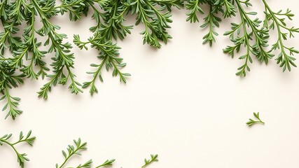 Intricate Oregano Herb Pattern Beige Background - AI Art