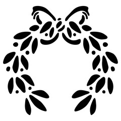 Laurel wreath black silhouette