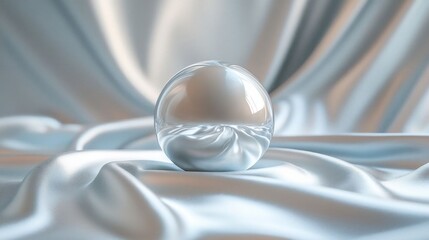 A shiny palladium sphere on satin.