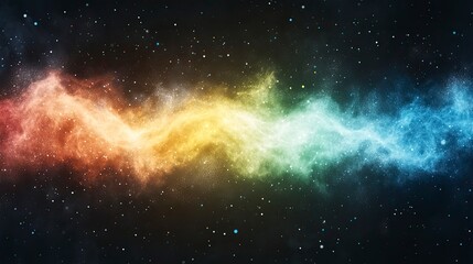 Obraz premium Colorful cosmic nebula with swirling gases and stars in outer space as a beautiful representation of the universe's wonders