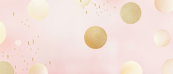 Elegant Pastel Pink & Gold Circles Background: Festive, Wedding, or Branding Design