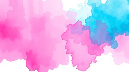 Obraz premium Teal Pink Watercolor Wash - Abstract Art